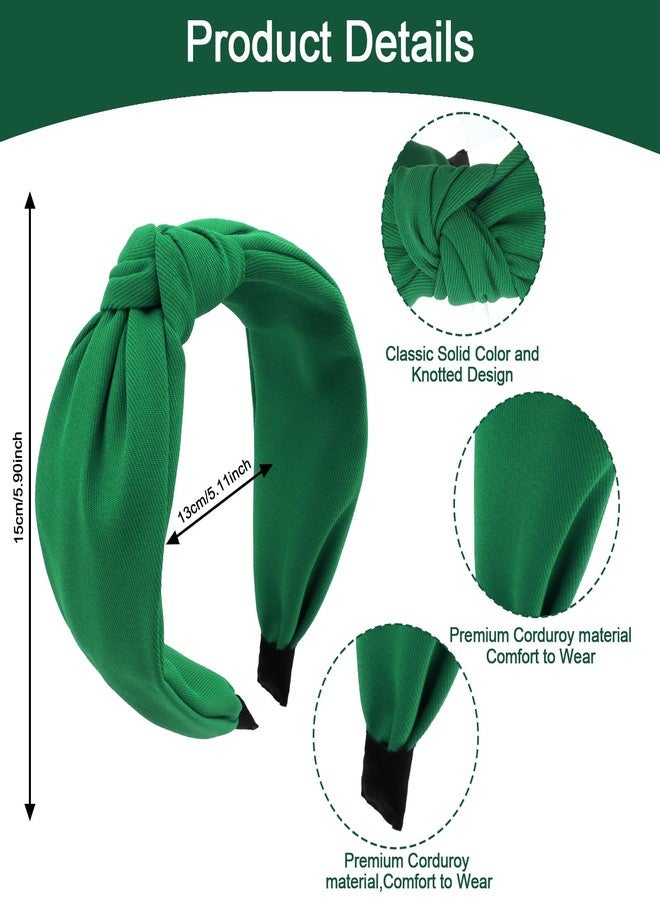 Amariver Green Headbands for Women Wide Knotted Headband Top Knot Hair Band Non-slip Head Band Soft Fashion Green Accessories for Women Girls - Image 2